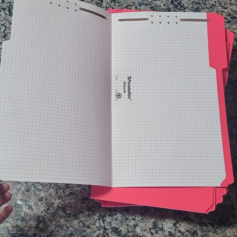 Pendaflex #31319 lot of 65 Red fastner LEGAL size File Folders tab new open box
